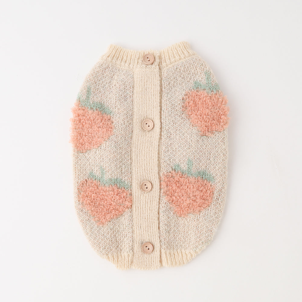 strawberry pattern knit cardigan