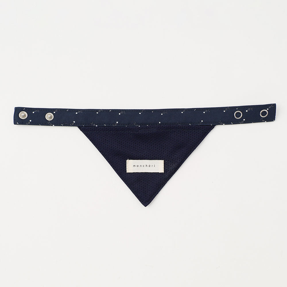 Star pattern embroidery bandana with cold feeling ice pack pocket [Includes ice pack]