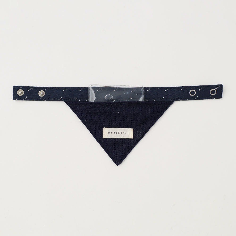 Star pattern embroidery bandana with cold feeling ice pack pocket [Includes ice pack]