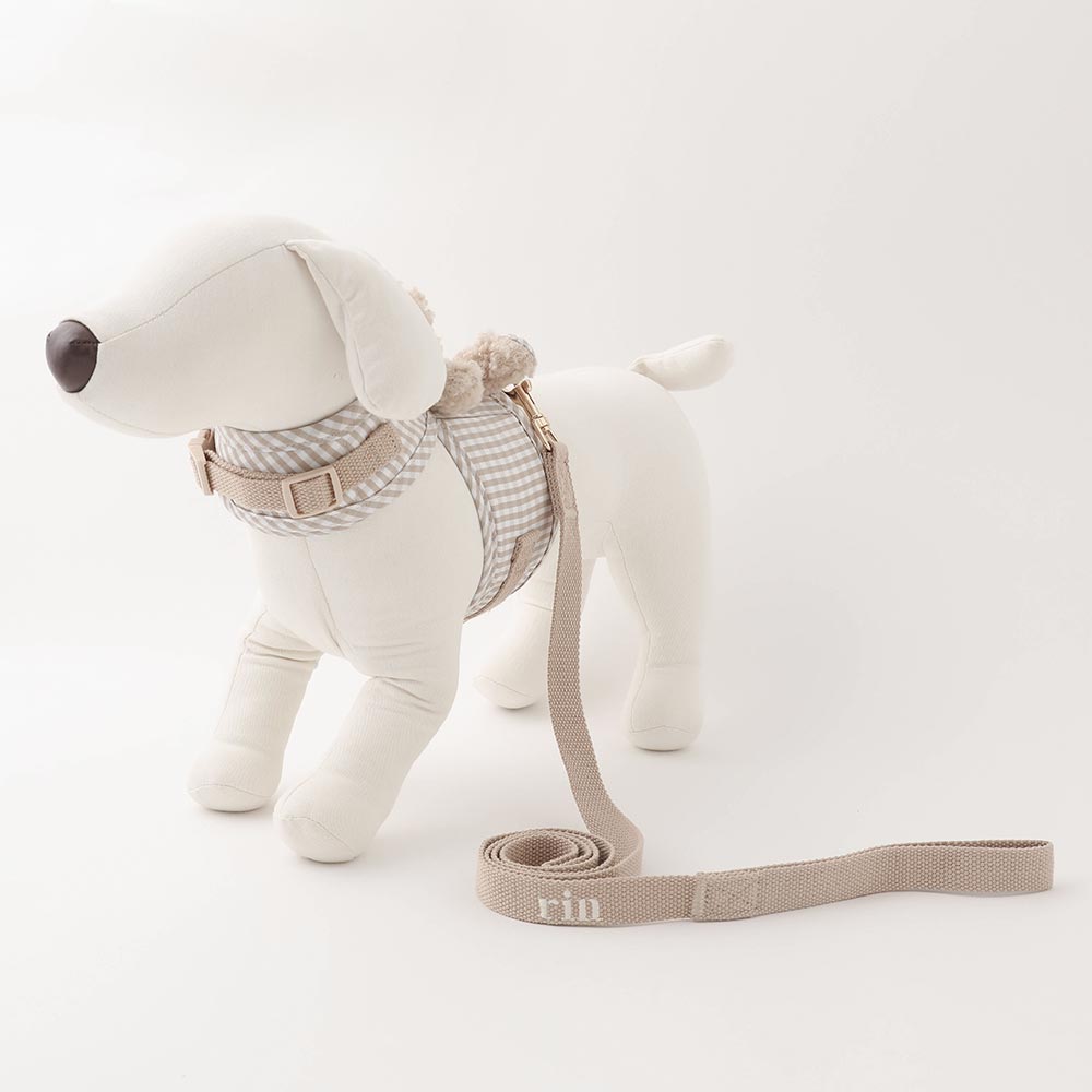 くまさんギンガムチェックおんぶハーネス+リードSET【名入れ刺繍対応】