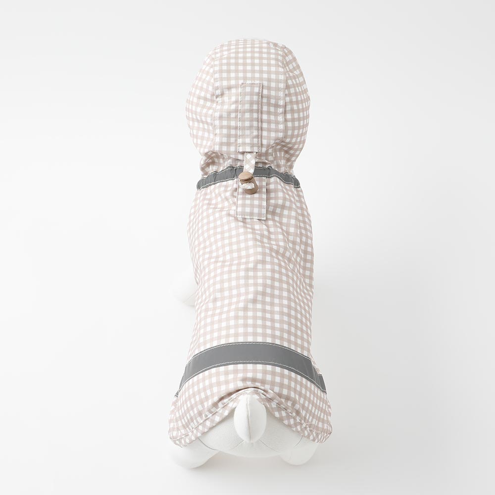 Water repellent gingham check raincoat