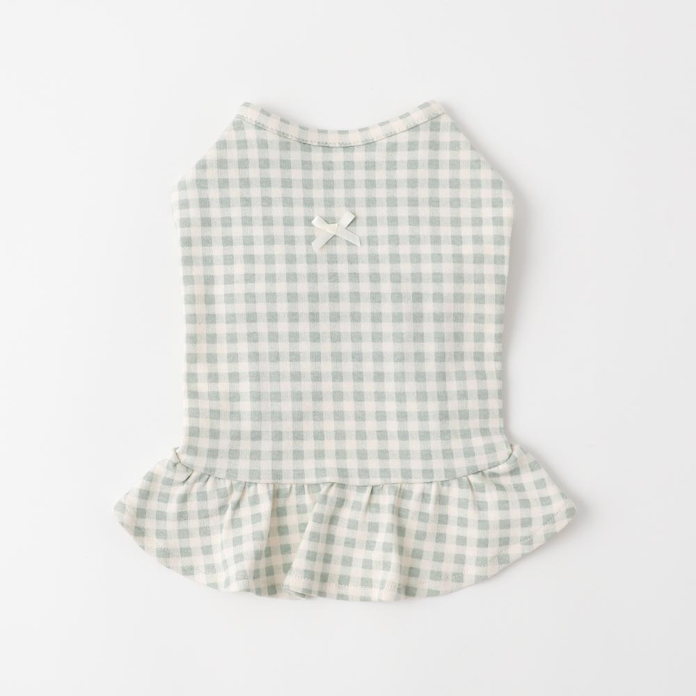 Cool gingham check ruffle dress