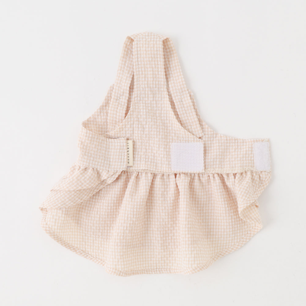 Cool gingham check tiered dress + bucket hat SET