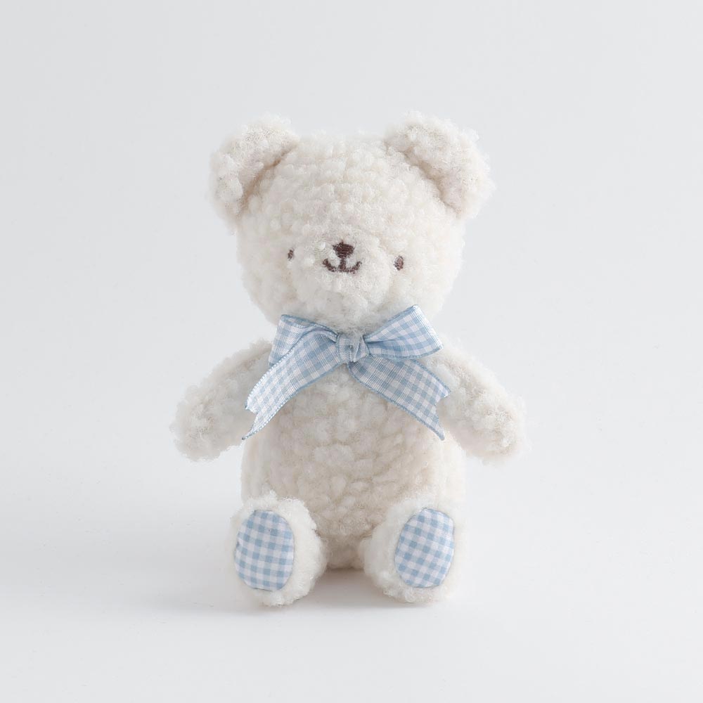 Bear Gingham Check Ribbon Plush Toy