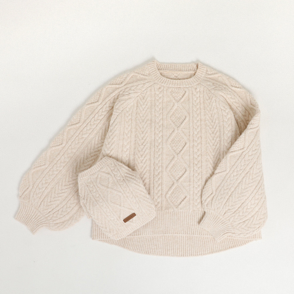 [Link Coordination SET] Cable Aran knit