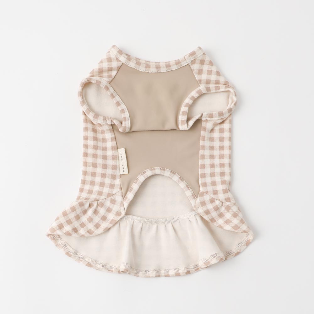 Cool gingham check ruffle dress
