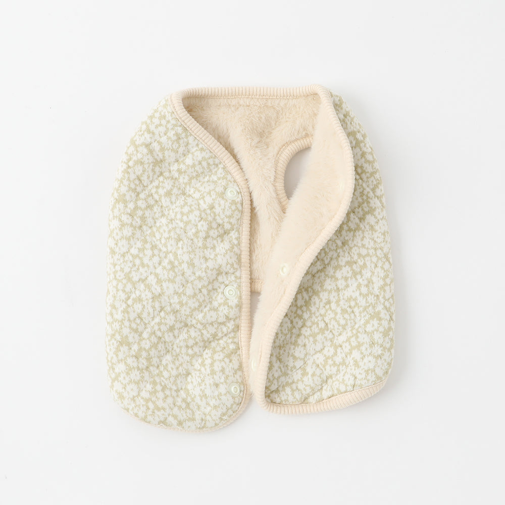 Reversible small floral pattern quilted vest