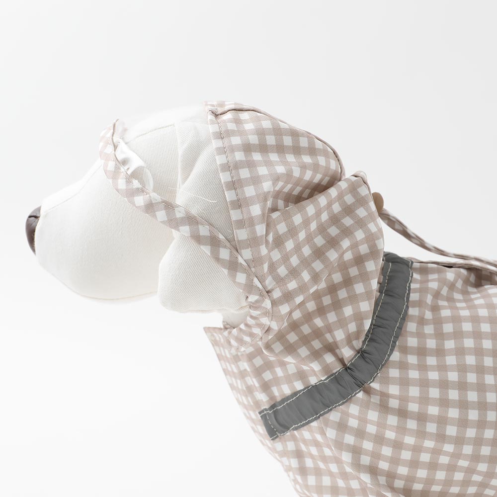 Water repellent gingham check raincoat