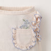 Cool pocket flower embroidery frill tops