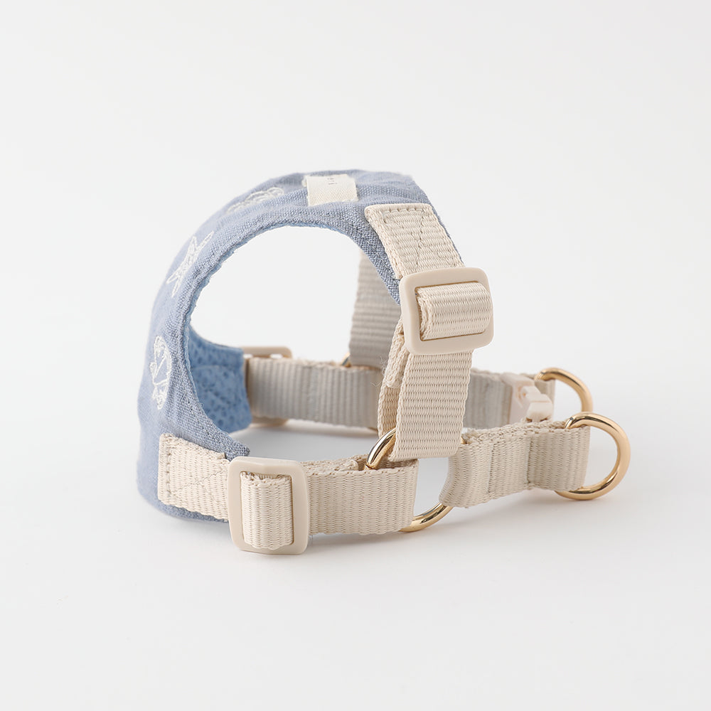 Cool Shell Starfish Pattern Harness + Lead Set [Compatible with name embroidery]