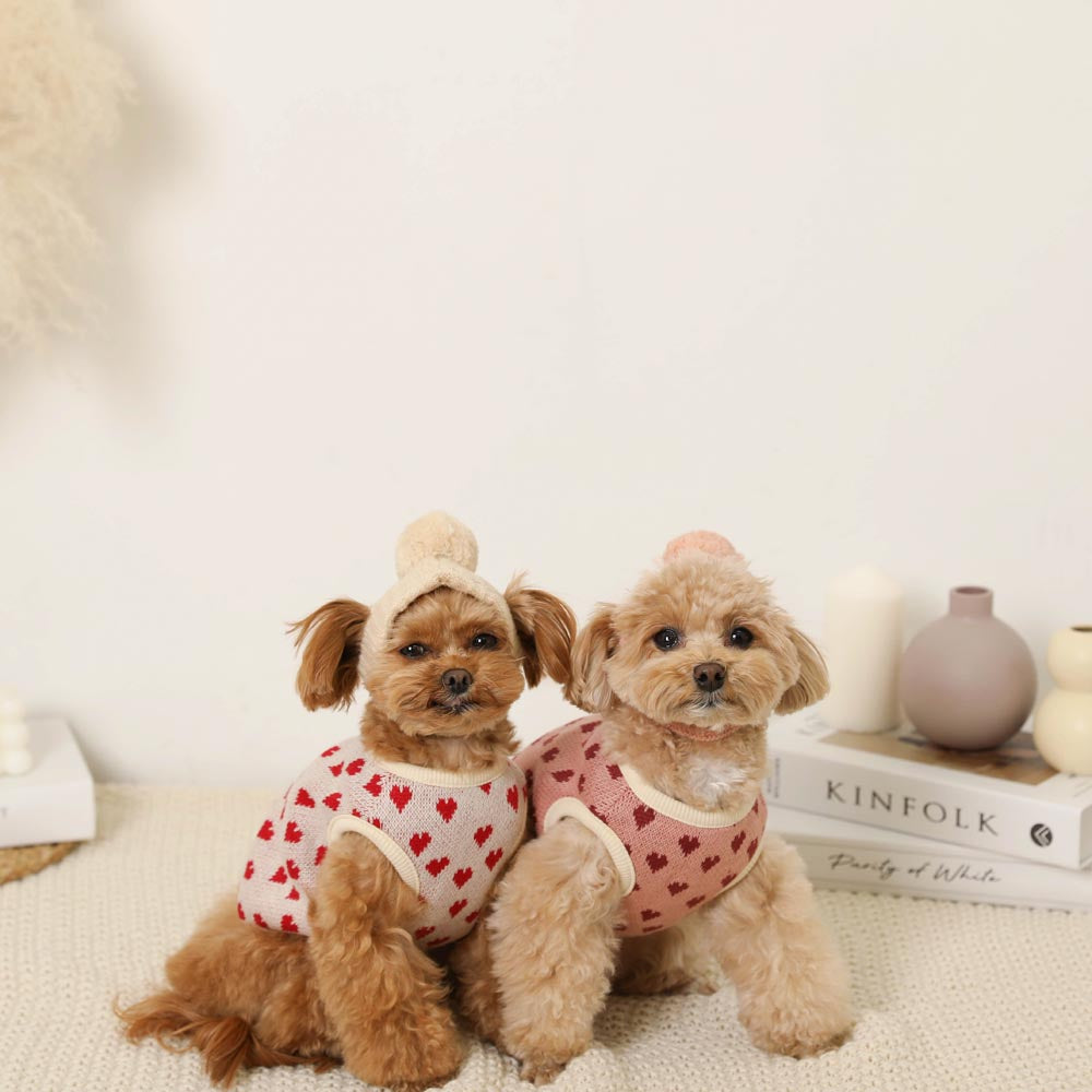 Heart pattern 2way reversible vest