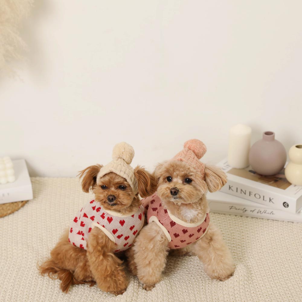 Heart pattern 2way reversible vest