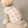 Wool blend check pattern knit tops