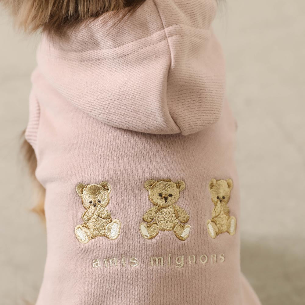 くまさん刺繍ノースリーブパーカー