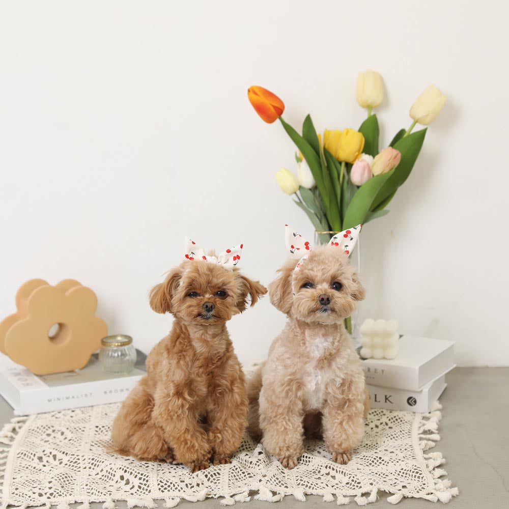 cherry pet hair bandana