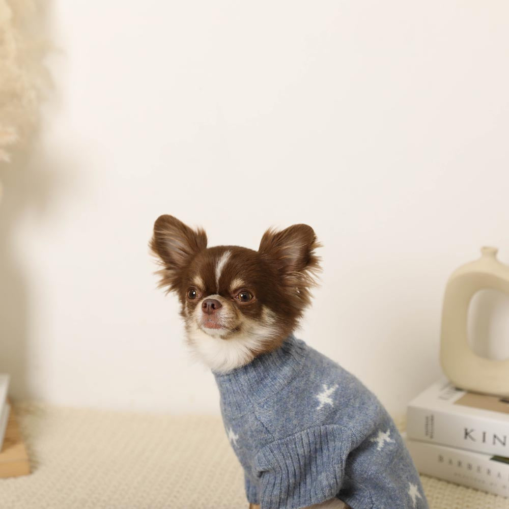 Stars and moon high neck knit