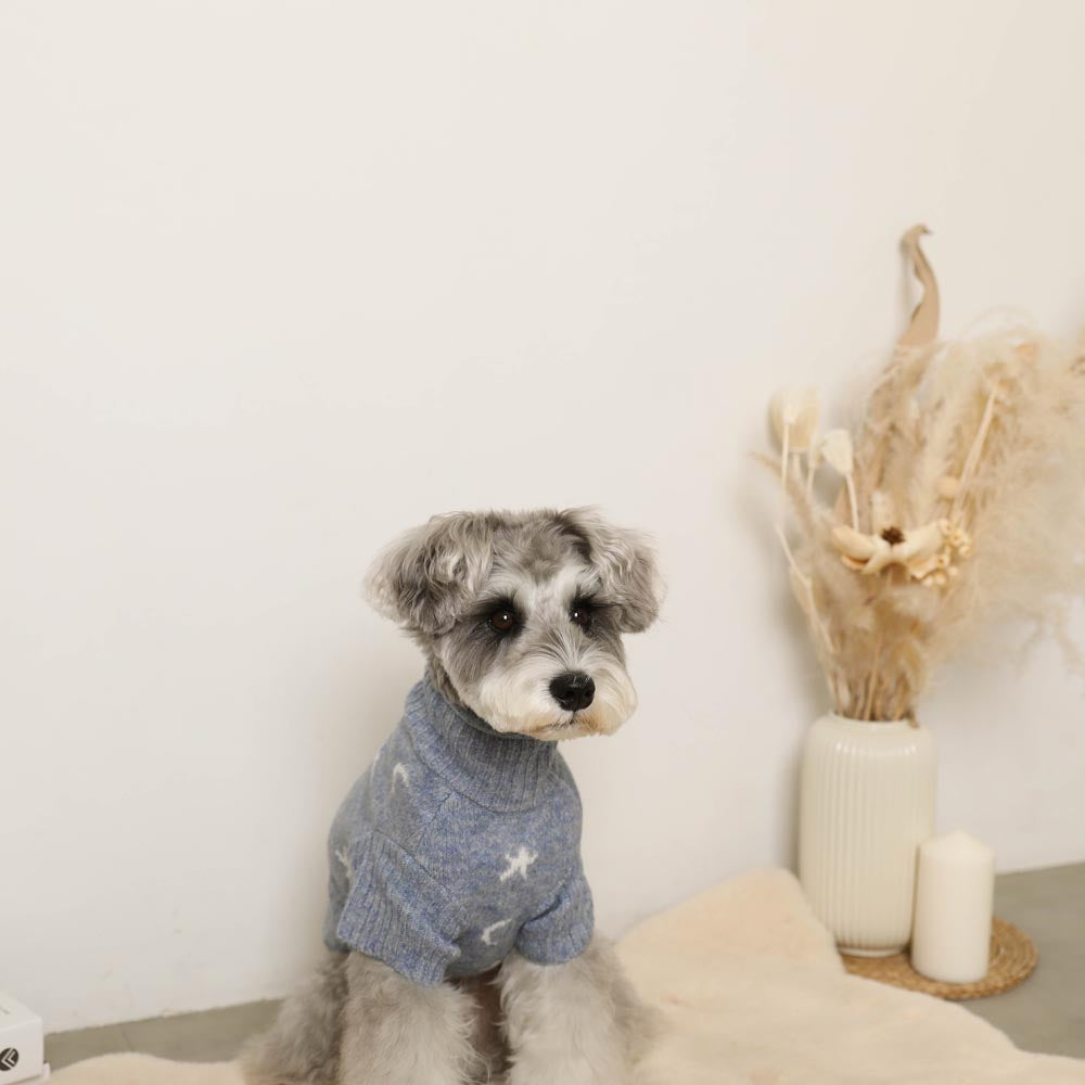 Stars and moon high neck knit