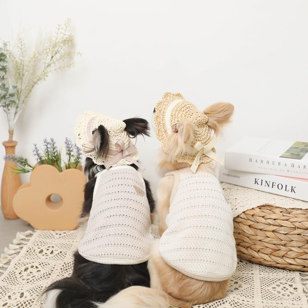 Cool Bear Point Summer Knit Camisole Tops