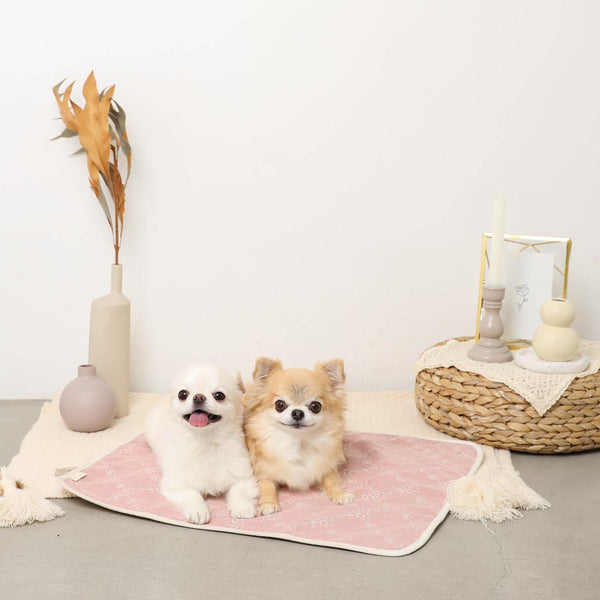 コーデュロイフラワー刺繍カフェマット【名入れ刺繍対応】