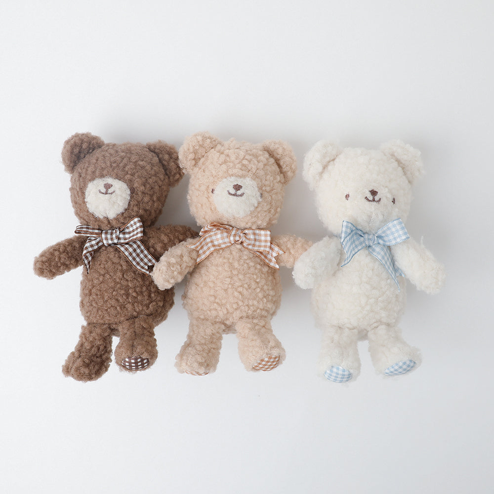 Bear Gingham Check Ribbon Plush Toy