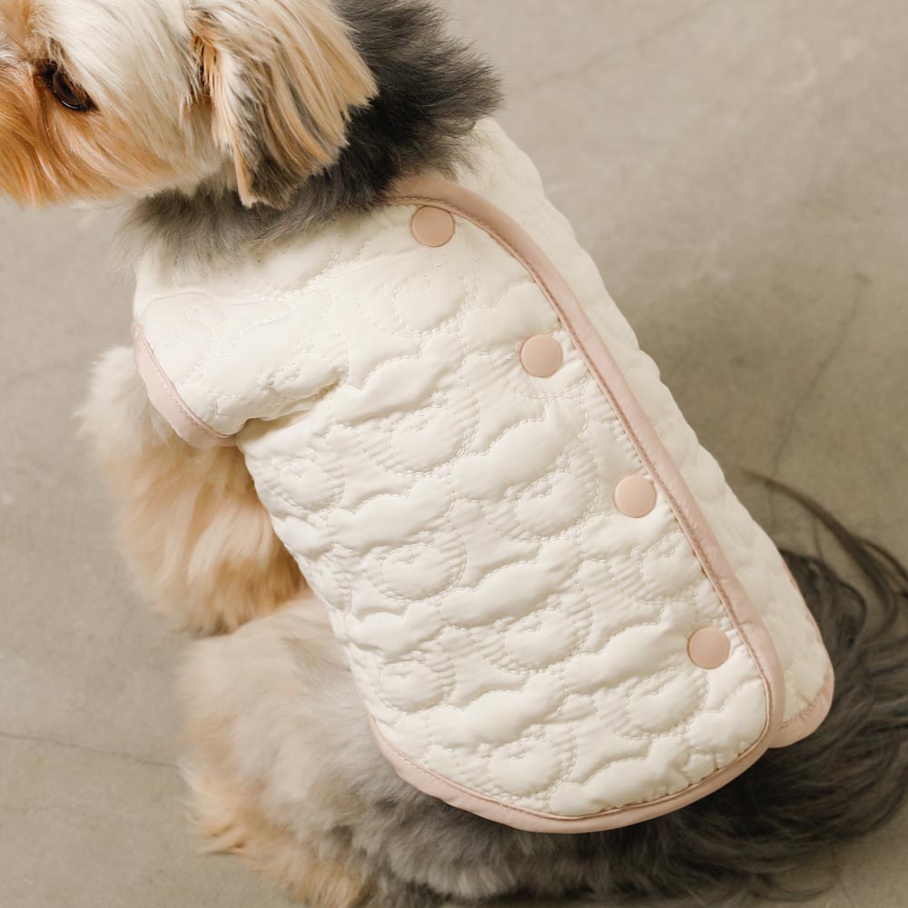 Reversible boa bear quilted jacket
