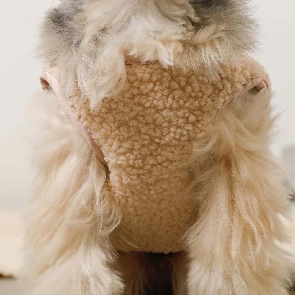 Reversible boa bear quilted jacket