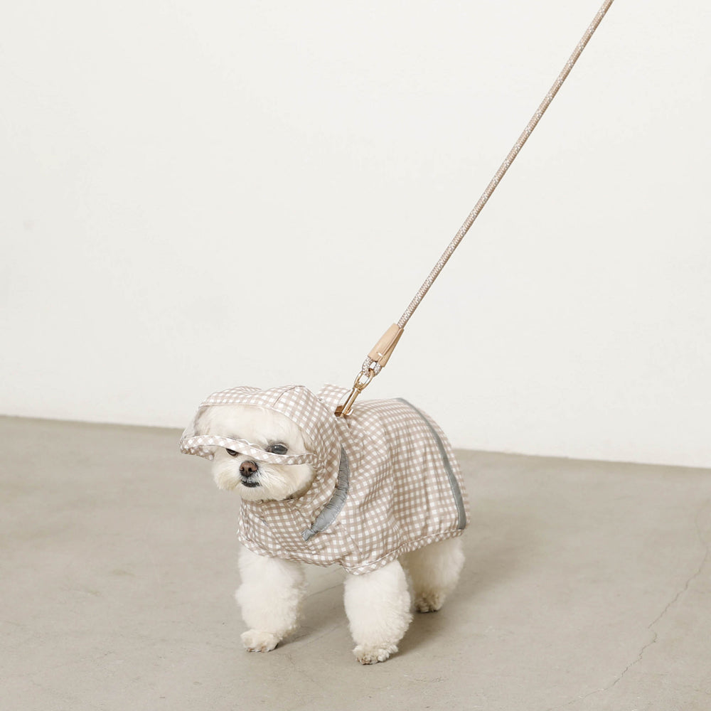 Water repellent gingham check raincoat