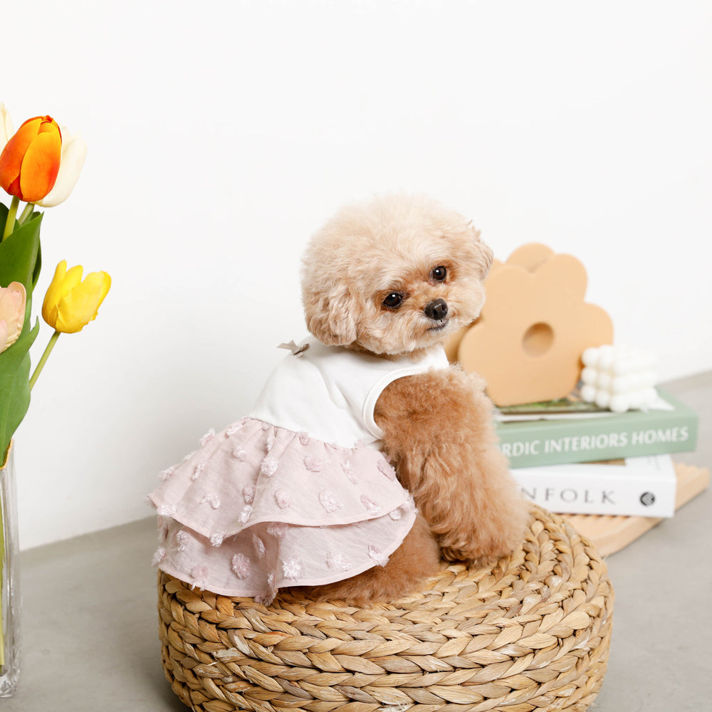 Cool docking pompon tiered dress
