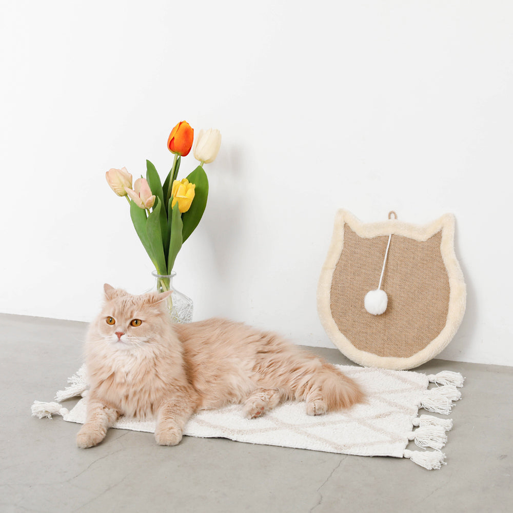 ねこ型壁掛け爪とぎマット