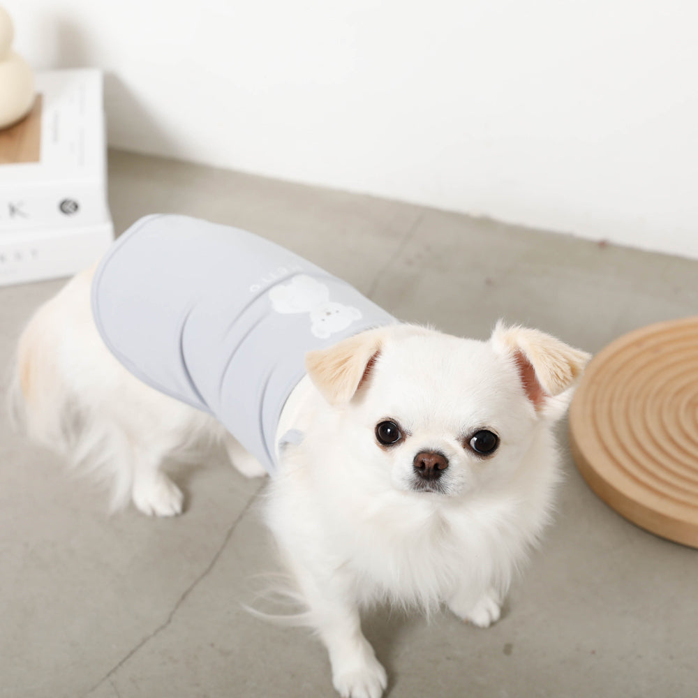 Cool bicolor mesh bear sleeveless tops [old model]