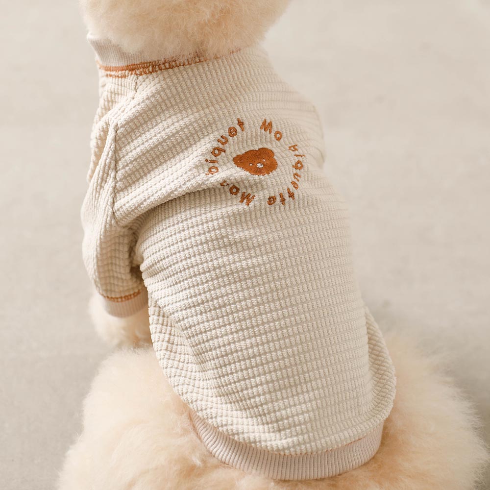 ぽこぽこドロップショルダー刺繍トレーナー