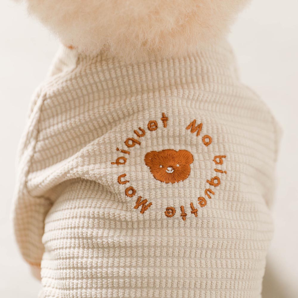 ぽこぽこドロップショルダー刺繍トレーナー