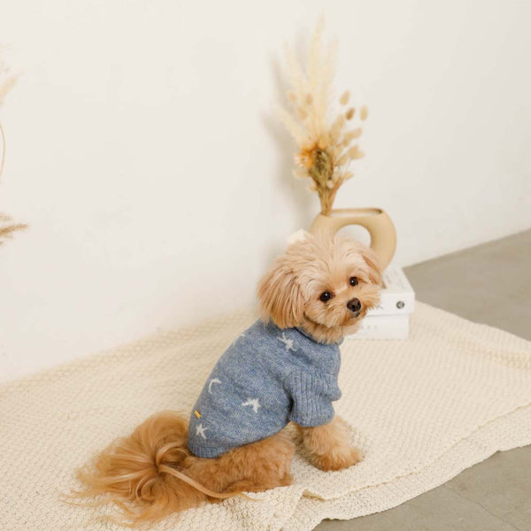 お星さまとお月さまハイネックニット