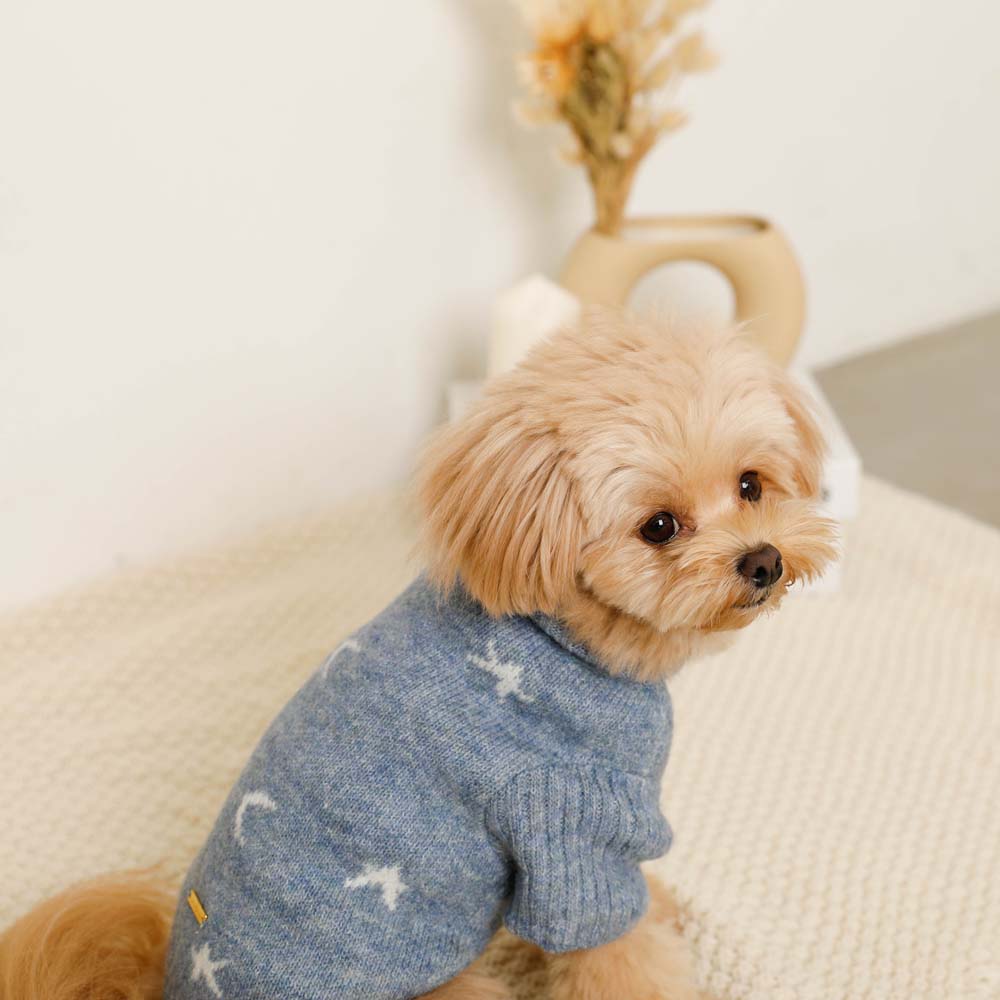 Stars and moon high neck knit