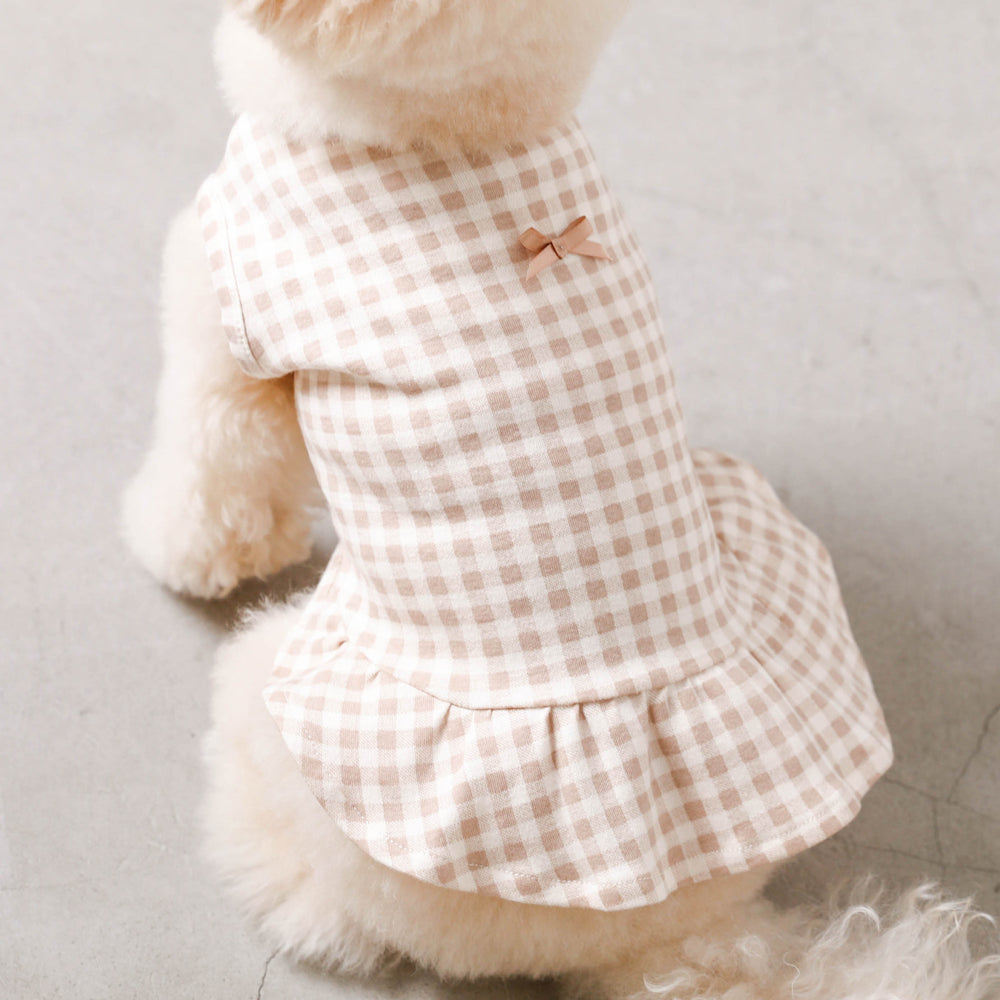 Cool gingham check ruffle dress