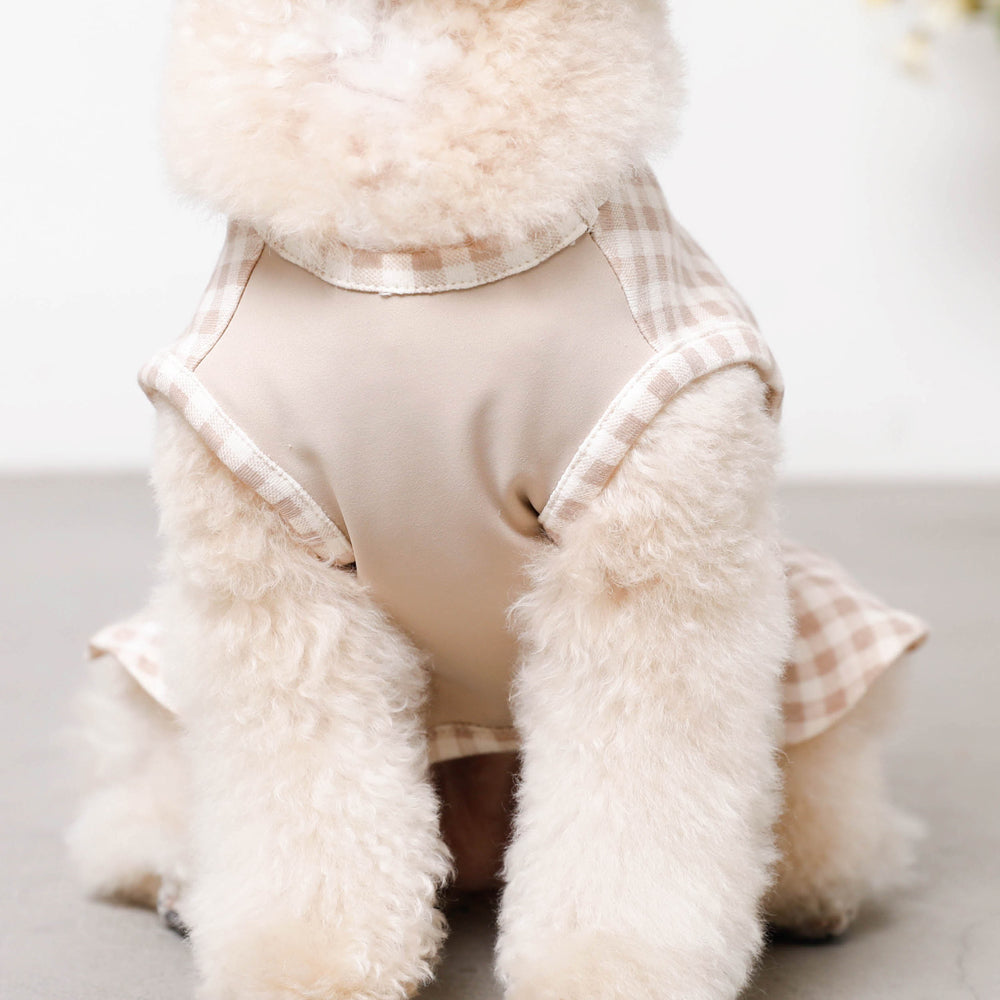 Cool gingham check ruffle dress