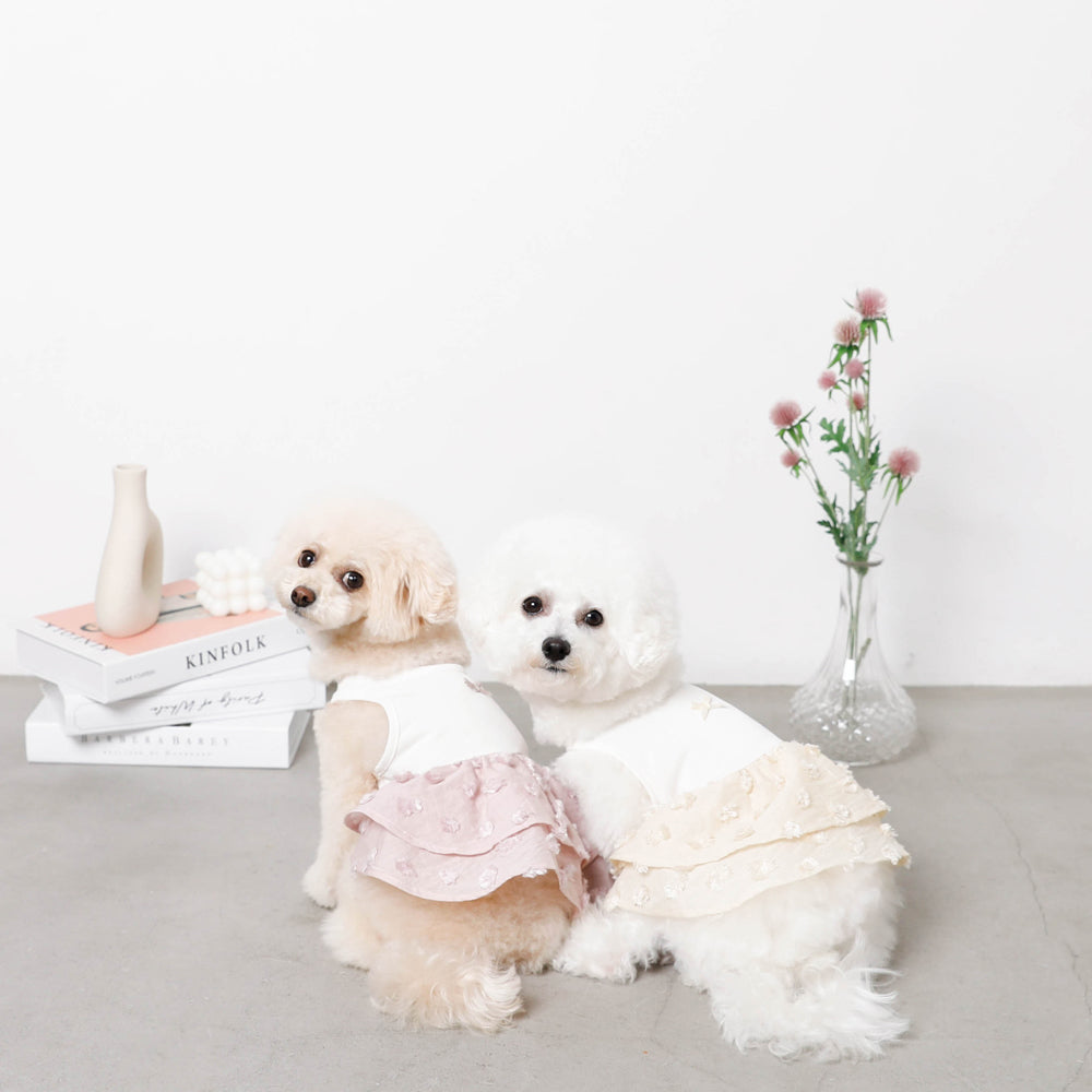 Cool docking pompon tiered dress