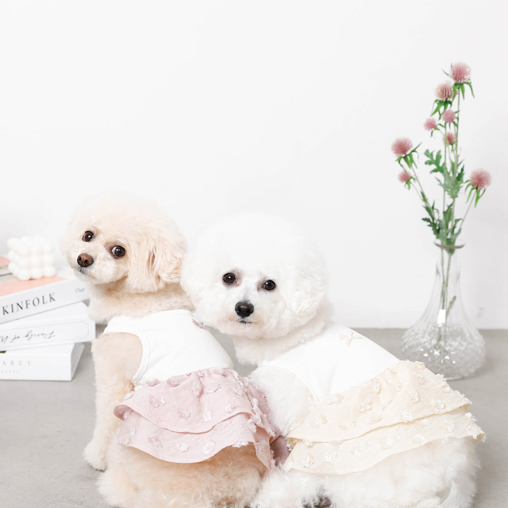 Cool docking pompon tiered dress