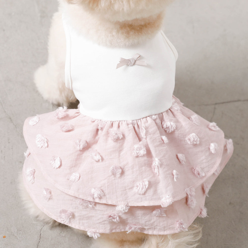Cool docking pompon tiered dress