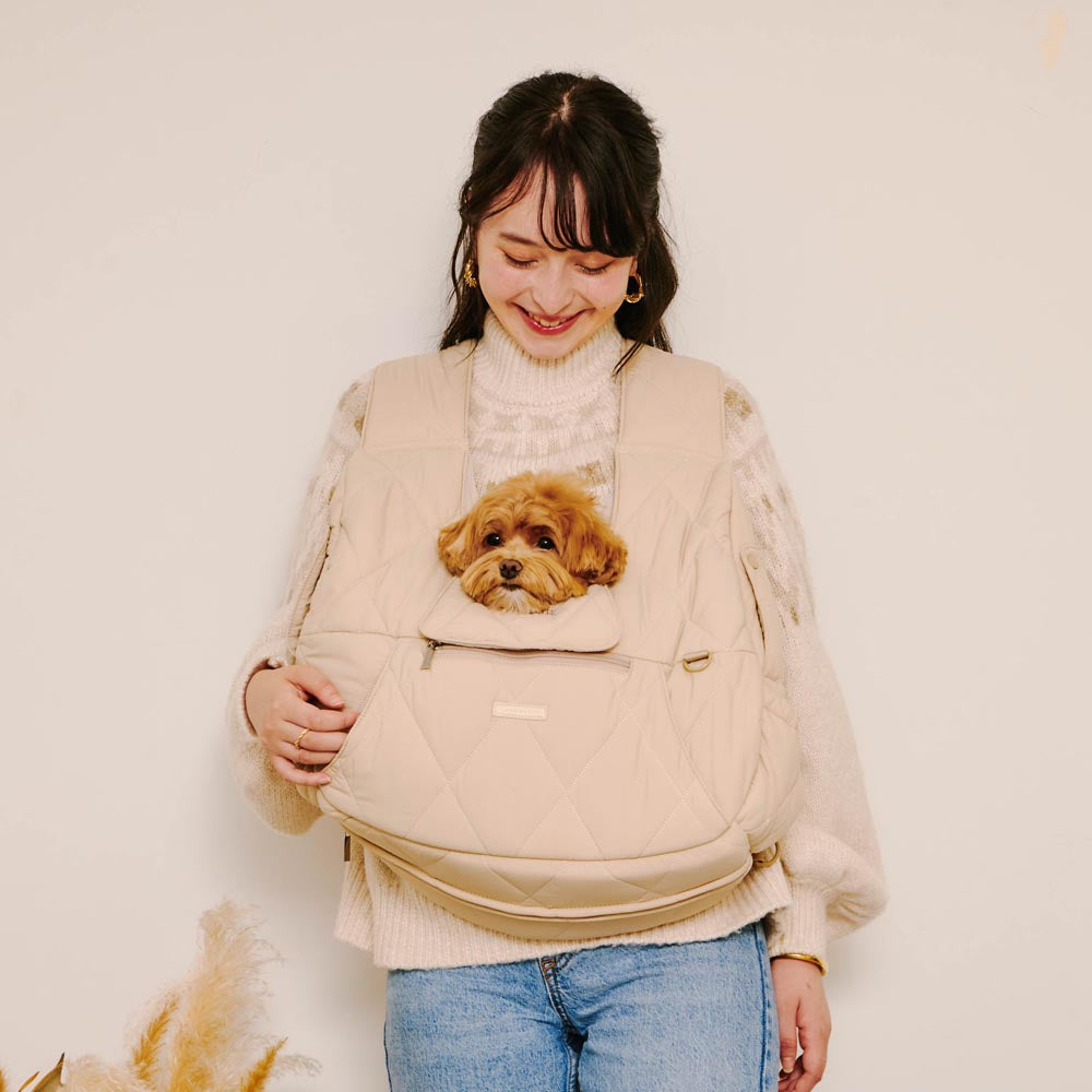 【manama】moncheri キルティング フロントリュック キルティングメッシュ付きフロントリュック【名入れ刺繍対応】