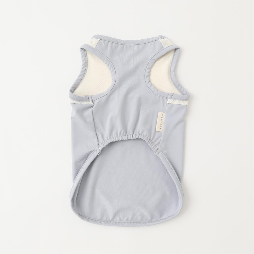 Cool bicolor mesh bear sleeveless tops [old model]