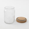 Leaf pattern wood lid glass canister