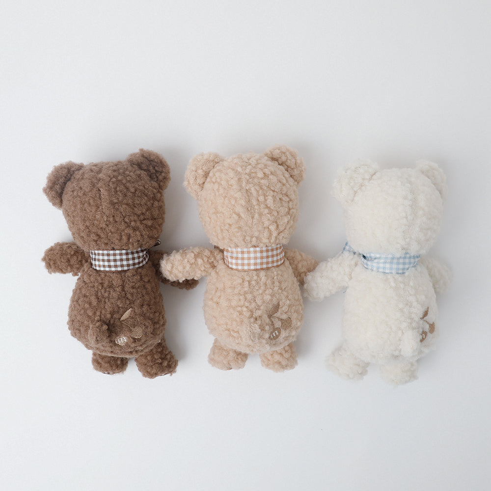 Bear Gingham Check Ribbon Plush Toy
