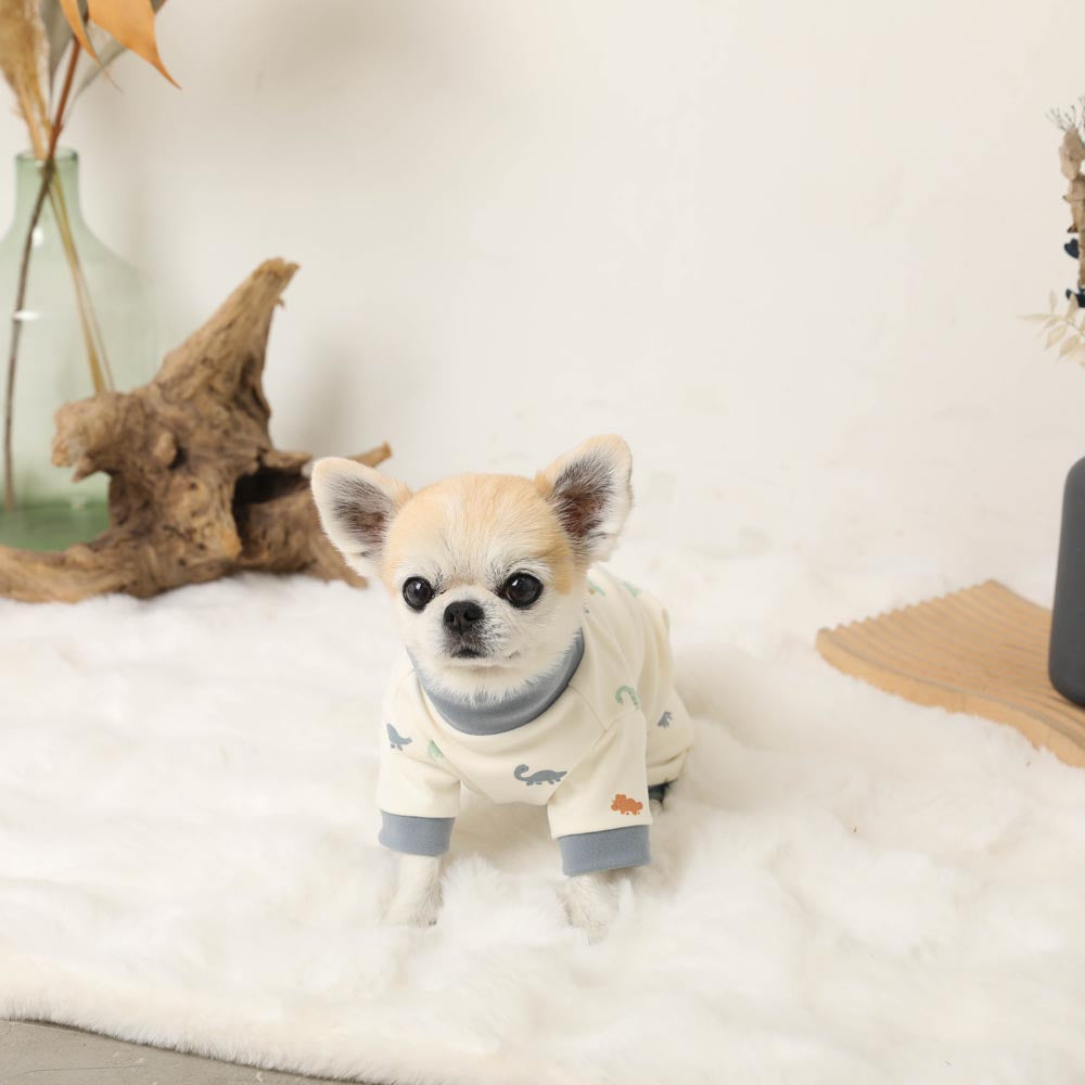 Thermal dinosaur pattern stretch romper