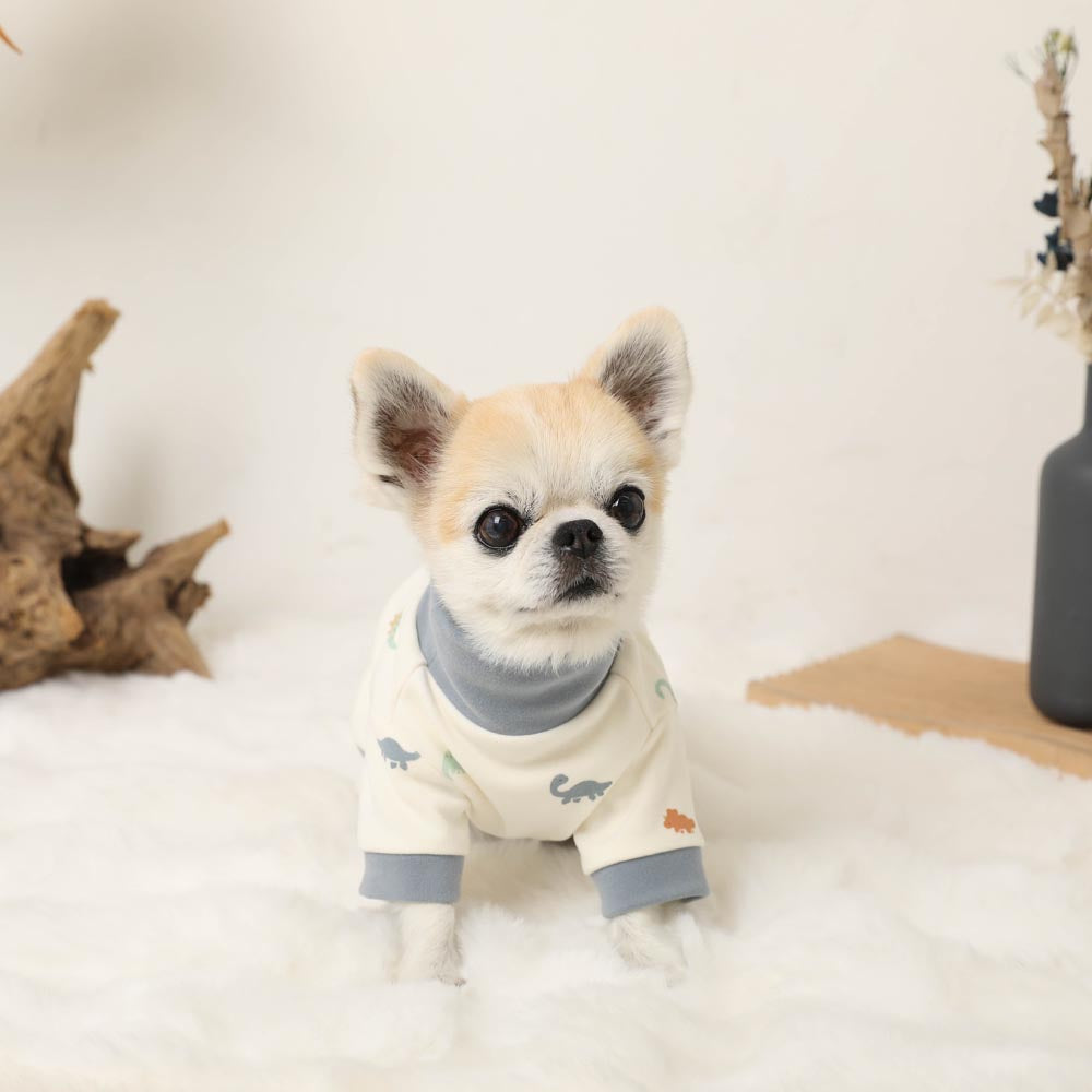 Thermal dinosaur pattern stretch romper