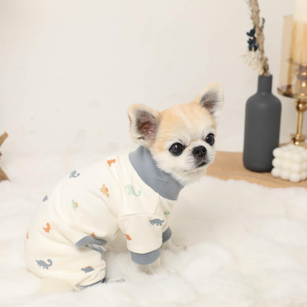 Thermal dinosaur pattern stretch romper