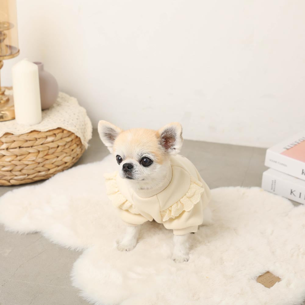 フリルショルダーウサギさん刺繍トップス