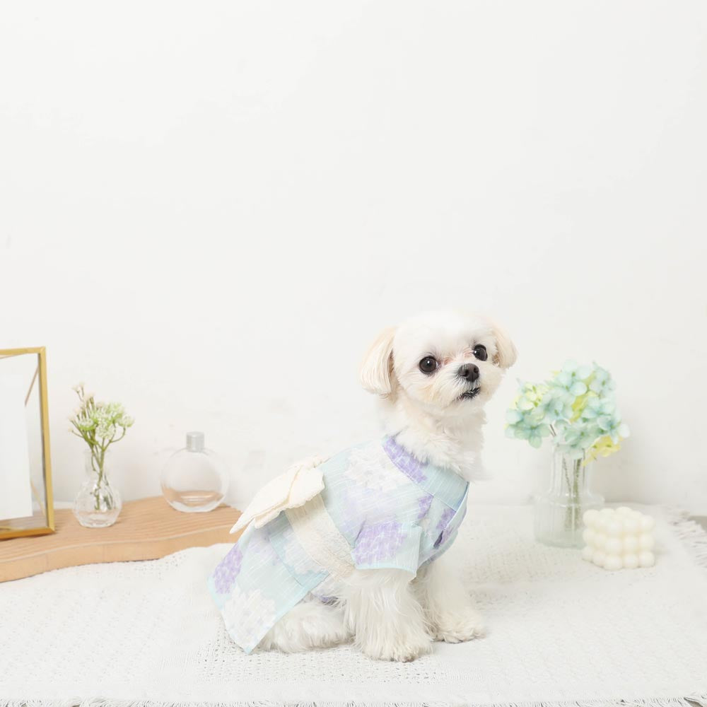 Cool insect repellent watercolor hydrangea pattern yukata [cold pack compatible]