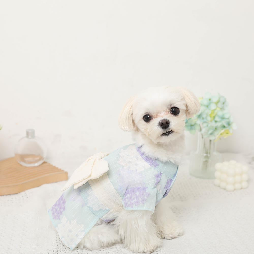 Cool insect repellent watercolor hydrangea pattern yukata [cold pack compatible]