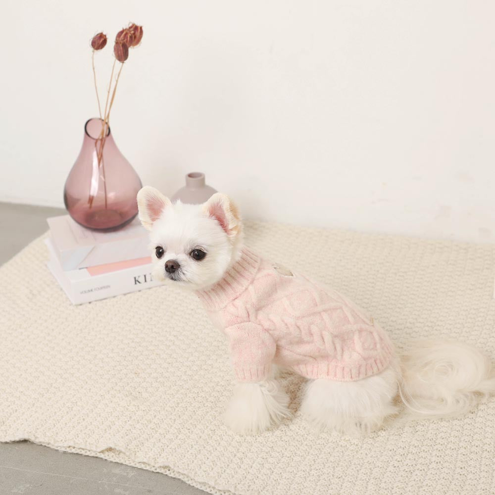 Heart-cut work knit tops